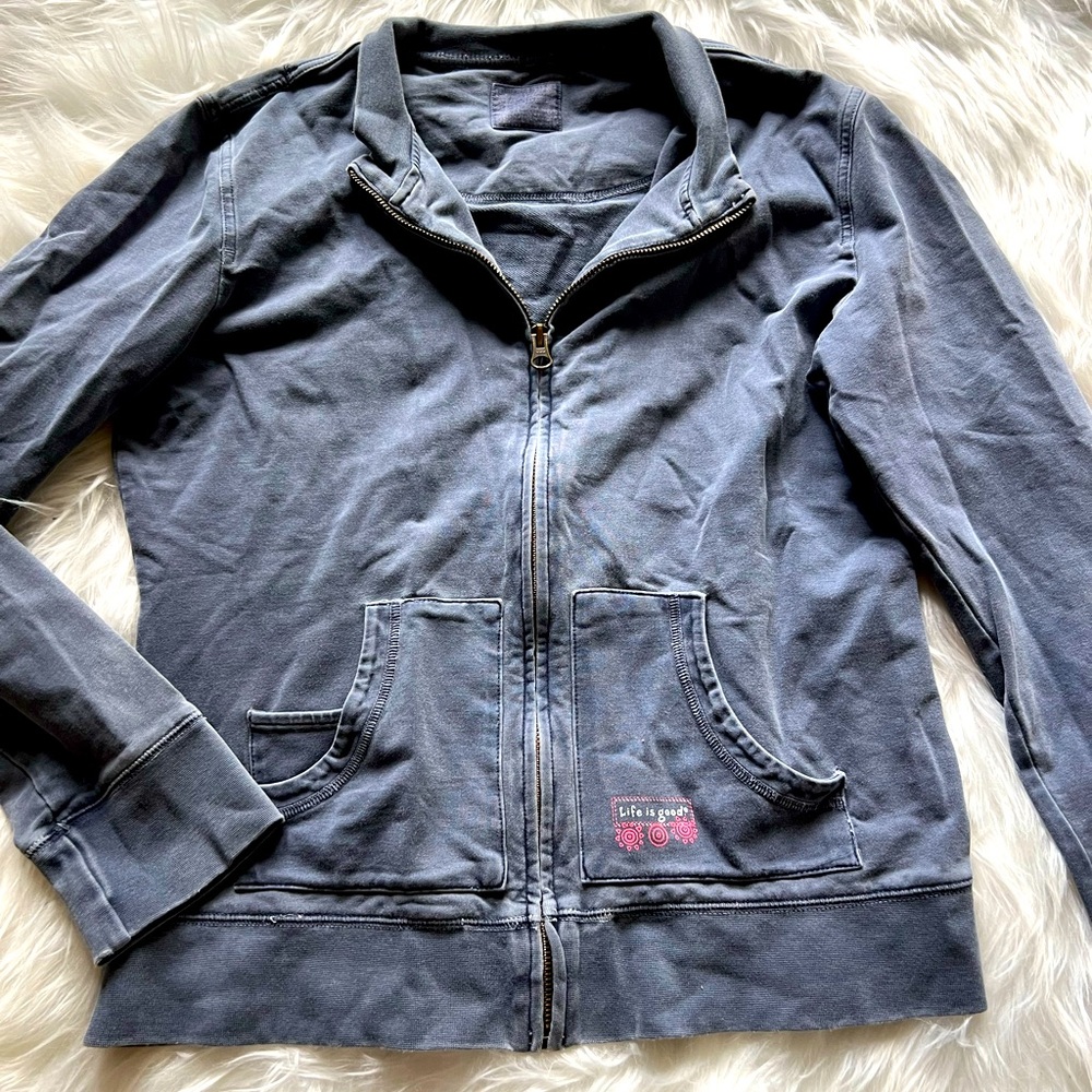 Life is Good Gray Zip Up